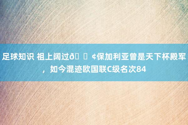 足球知识 祖上阔过😢保加利亚曾是天下杯殿军，如今混迹欧国联C级名次84