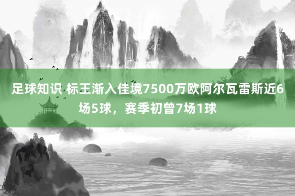 足球知识 标王渐入佳境7500万欧阿尔瓦雷斯近6场5球，赛季初曾7场1球