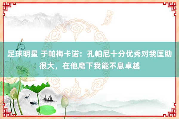 足球明星 于帕梅卡诺：孔帕尼十分优秀对我匡助很大，在他麾下我能不息卓越