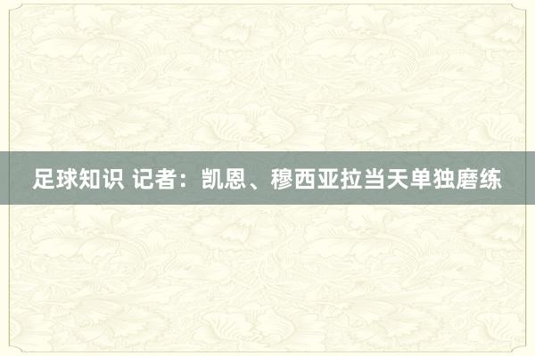 足球知识 记者：凯恩、穆西亚拉当天单独磨练