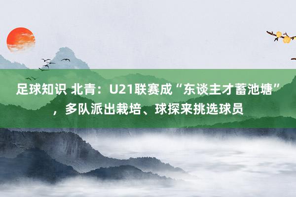 足球知识 北青：U21联赛成“东谈主才蓄池塘”，多队派出栽培、球探来挑选球员