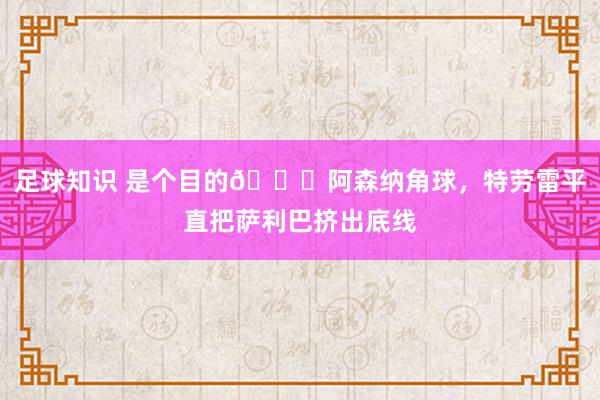 足球知识 是个目的😂阿森纳角球，特劳雷平直把萨利巴挤出底线