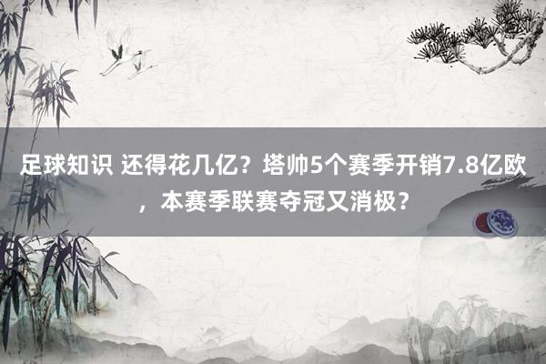 足球知识 还得花几亿？塔帅5个赛季开销7.8亿欧，本赛季联赛夺冠又消极？