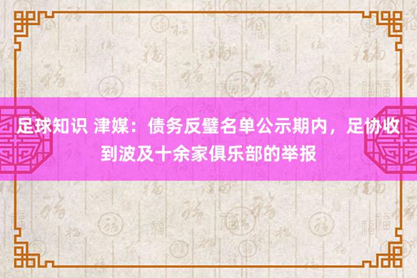 足球知识 津媒：债务反璧名单公示期内，足协收到波及十余家俱乐部的举报